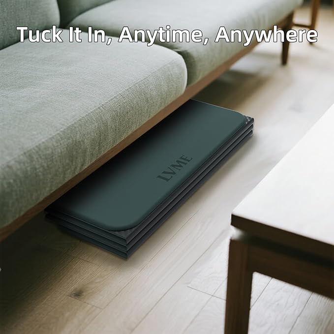 Foldable Yoga Mat, 0.32 inches Thick, SGS Certified, Non Slip, 71 x 24 inches, Foldable for Travel, Pilates, Camping, Environmental Sports Mat, Odorless TPE Material