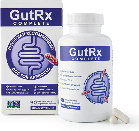 Complete Probiotic, Prebiotic, Postbiotic, GLP-1 Alternative with Akkermansia & Christensenella for Gas, Bloating, Gut Barrier & Microbiome Support – 78 Billion CFU – Enteric-Coated – 90 Count