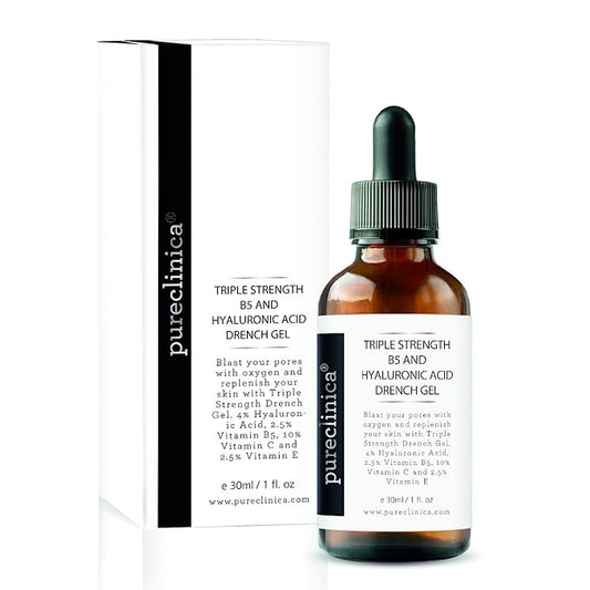 pureclinica Triple Strength B5 (6.5%) and Hyaluronic Acid (4%) Drench Gel (w/Vit C 10% and E 2.5%) – 30ml / 1 fl oz