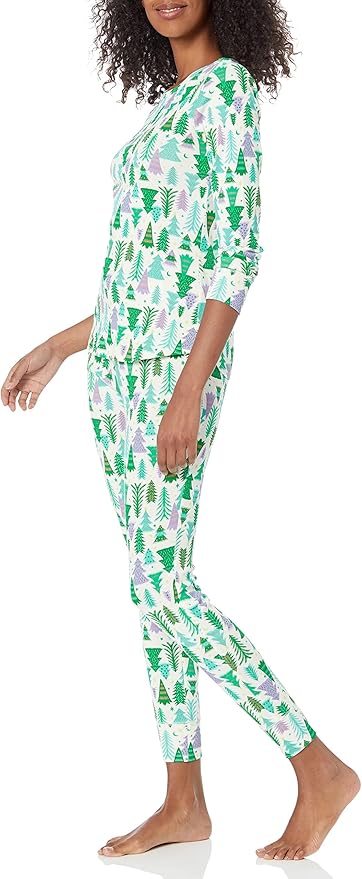 Amazon Essentials Womens Snug-Fit Cotton Sleepwear Pajama Set (Available in Plus Size)
