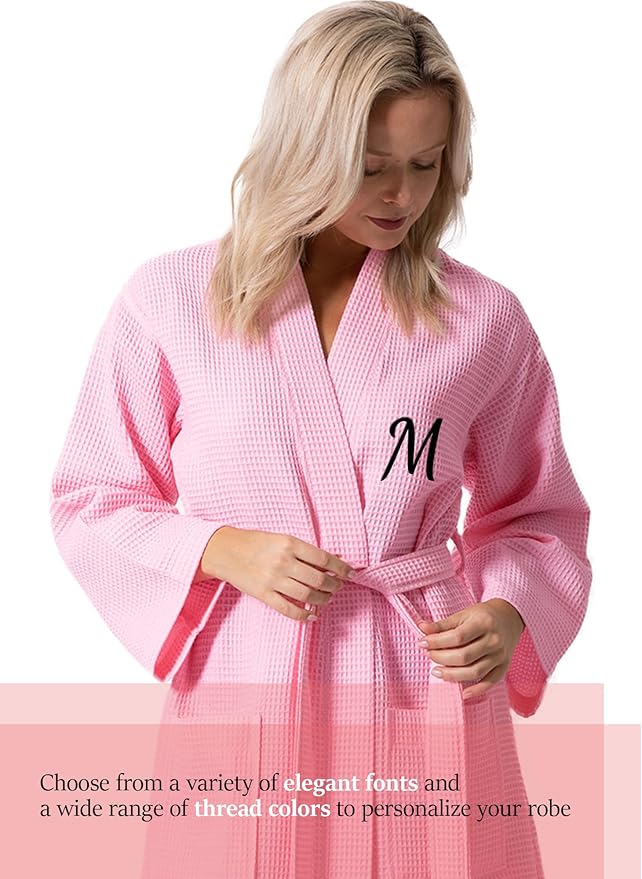 Waffle Knit Lightweight Kimono Spa & Bath Robes for Women - Quick Dry - Soft