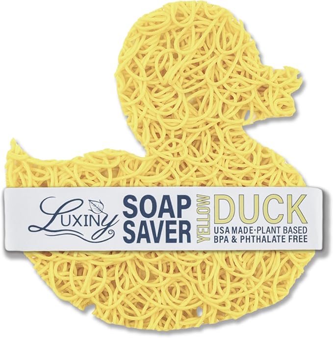 Soap Savers for Bar Soap/ShampooConditioner Bars, Made in USA by Luxiny | Lifts Bars in Soap Dishes & Shower Soap Holders | Handmade Soap Lasts Longer | Bars Dry Between uses (Yellow Duck)