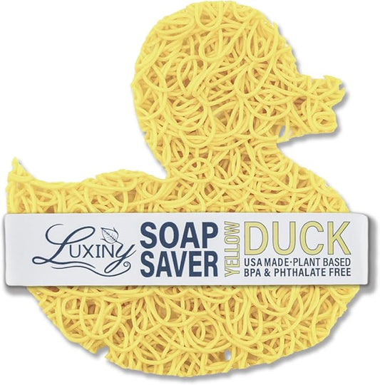Soap Savers for Bar Soap/ShampooConditioner Bars, Made in USA by Luxiny | Lifts Bars in Soap Dishes & Shower Soap Holders | Handmade Soap Lasts Longer | Bars Dry Between uses (Yellow Duck)