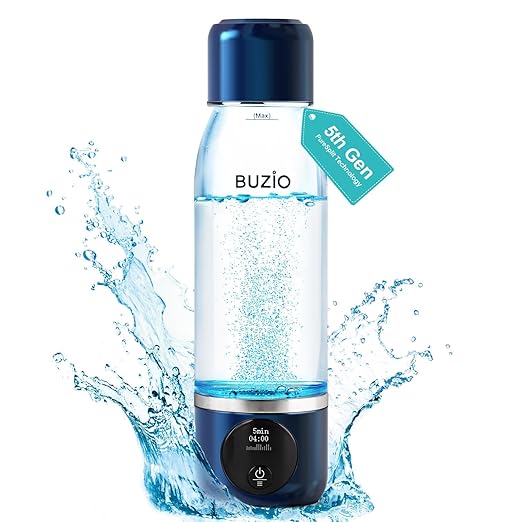 Hydrogen Water Bottle, BUZIO 3800ppb Hydrogen Water Bottles Generator Machine with Gen5 SPE/PEM Technology, Portable Athletic Performance Alkaline Water Bottle, with Dupont Membrane, OLED Display