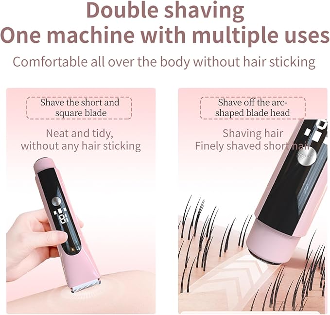 Dermave Bikini Shaver for Women, Bikini Trimmer for Women with Dual Head Shaver, Painless Wet & Dry Electric Razor for Smooth Bikini Line, Rechargeable & Portable,Purple