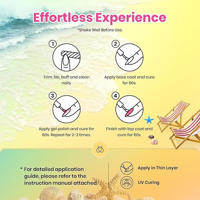 Beetles Gel Nail Polish Set - 20 Colors Gel Polish Pink Blue Green Yellow Pearl Color Gel with Base Glossy & Matte Top Coat Uv DIY Salon Manicure Kit Beach Bash Christmas Nails Gift for Women