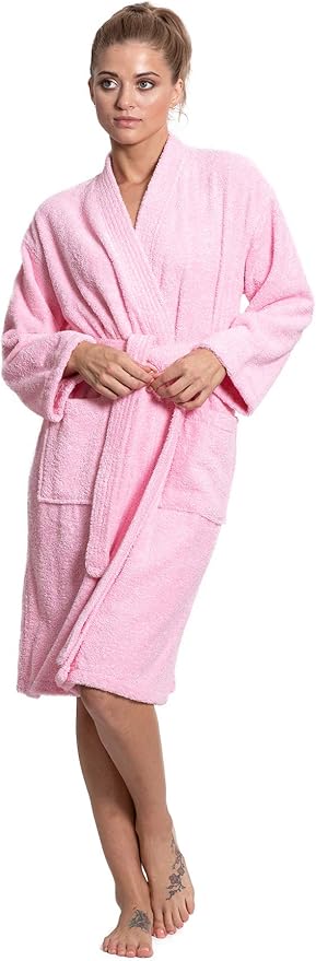 Turkuoise Soft & Absorbent Towel Robe, 100% Cotton Turkish Terry Cloth Kimono Bathrobes for Women