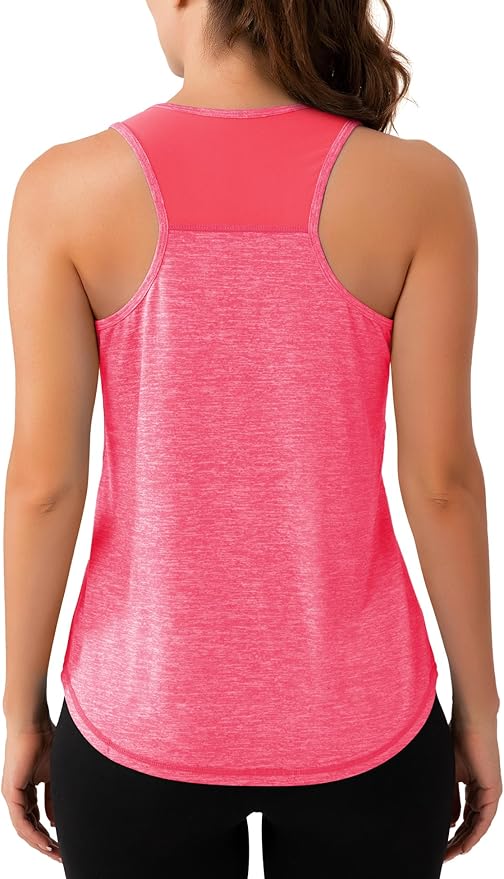 Aeuui Womens Workout Tops Sleeveless Racerback Tank Tops Mesh Yoga Athletic Running Shirts Gym Clothes for Women