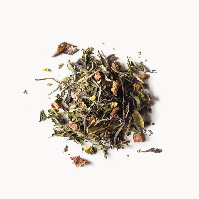 Rishi Tea Peach Blossom White Herbal Blend - Organic & Low Caffeine Loose Leaf Tea - 8.81 Ounces, 32+ Servings