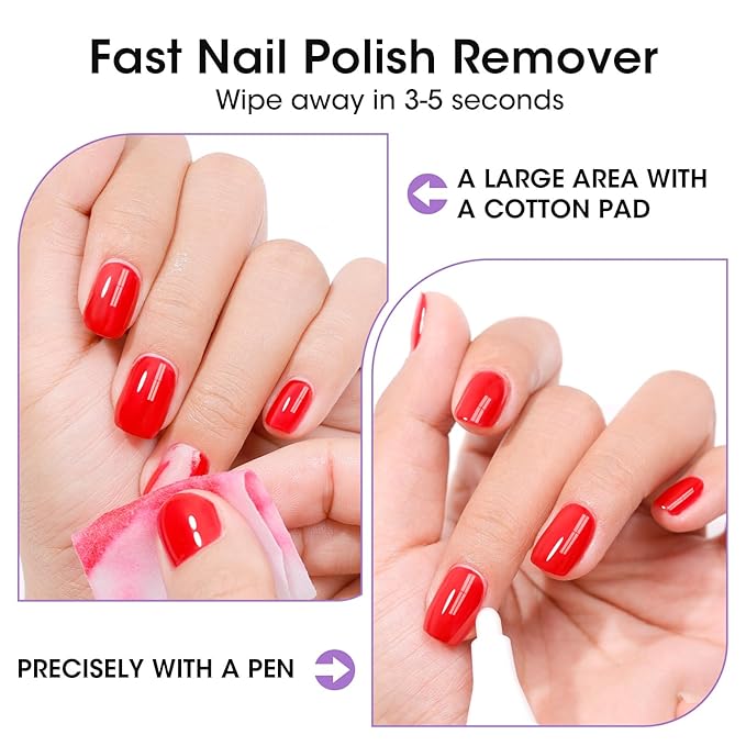 Gellen Nail Polish Remover Kit with Corrector Pen, 9.47fl oz Non-Acetone Nourishing Formula Unscented Nail Polish Remover, Soft Aloe & Vitamin E Infusion, Perfect for Home DIY or Salon Use
