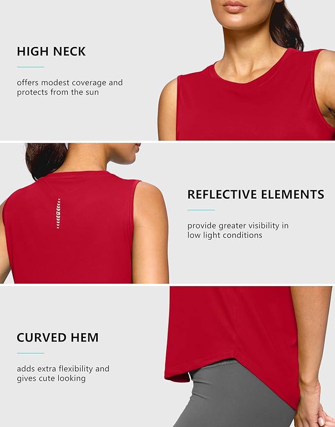 G Gradual Women's Workout Tank Tops Lightweight Sleeveless High Neck Athletic Shirts for Running Gym Tennis Pickleball