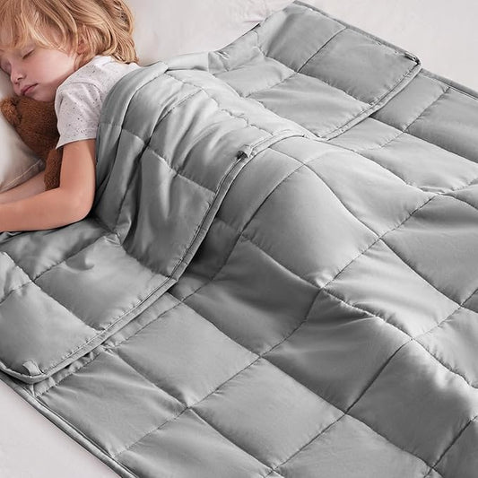Weighted Blanket Kids (40"x60" 7lbs),Ultra Soft and Cozy Cooling Weighted Blanket Kids,Heavy Blanket with Machine Washable Soft Blanket, Stone Grey