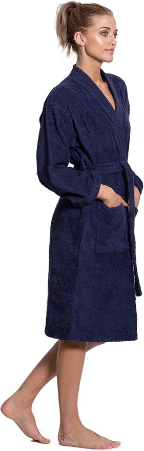 Turkuoise Soft & Absorbent Towel Robe, 100% Cotton Turkish Terry Cloth Kimono Bathrobes for Women