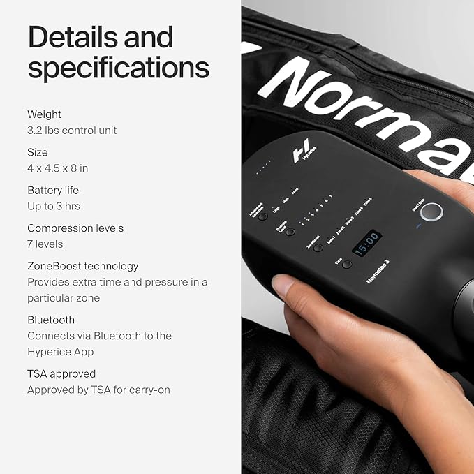 Hyperice Normatec 3 - Recovery System with Patented Dynamic Compression Massage Technology (Normatec 3 Standard Size Legs) FSA-HSA