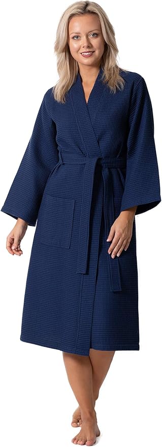 Waffle Knit Lightweight Kimono Spa & Bath Robes for Women - Quick Dry - Soft
