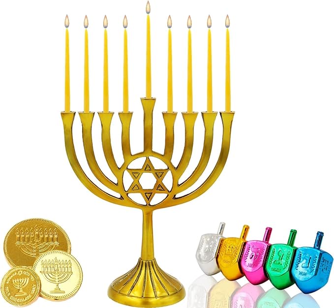 Natural Beeswax Hanukkah Candles, Hand-Made Chanukkah Menorah Yellow Candles for All 8 Nights Fits Most Menorah 45 Count (24-Pack)