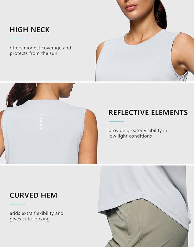 G Gradual Women's Workout Tank Tops Lightweight Sleeveless High Neck Athletic Shirts for Running Gym Tennis Pickleball