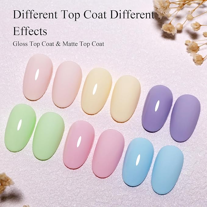 6 Colors Hema Free Macaron Gel Polish Pastel Pink Blue Yellow Green Purple Long Lasting Removable Summer Nail DIY Gift