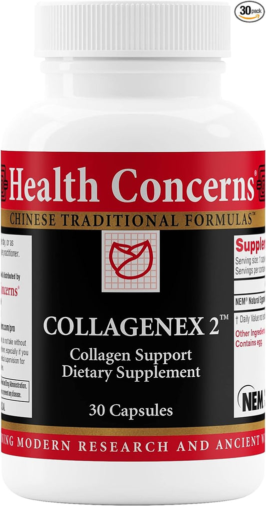 Health Concerns Collagenex 2 – Collagen Supplement for Joint Support & Flexibility – Natural Eggshell Membrane for Men & Women - Connective Tissue Support – Chinese Herbal Supplement - 30 Capsules