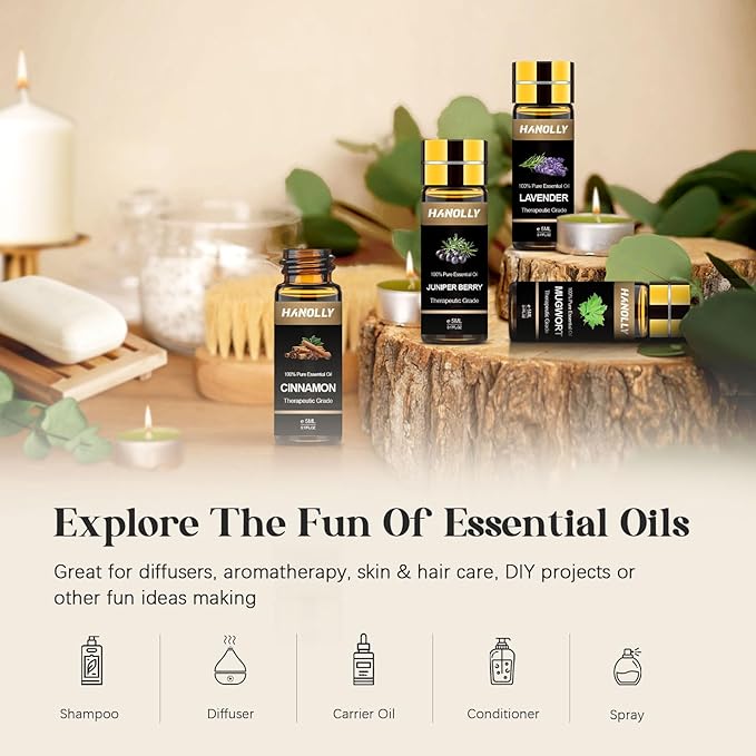 Essential Oils Set -120 Pcs Aromatherapy Essential Oil Kit for Diffuser, Humidifier, Massage, Skin Care, Candle Making - Fruity, Floral, Bakery, Mens, Woody & Herbal Essential Oil Set