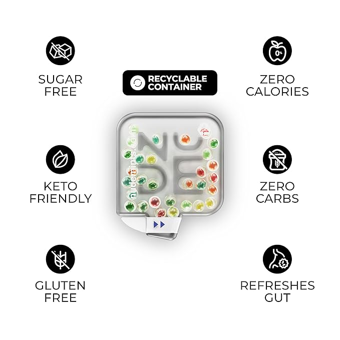 NUDE MINTS | Dual Action Liquid Capsules | Mouth Watering Mint - Lasts 3X Longer - 3X Stronger - Extreme Bad Breath Treatment For Adults - Sugar Free, 0 Calorie - All Flavors - 5 Pack - 150 Capsules