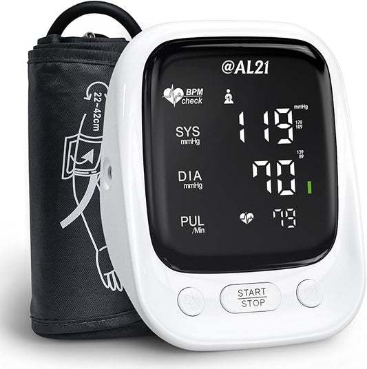 Blood Pressure Monitor for Home Use, Upper Arm Digital Accurate and Portable Blood Pressure Monitor with Large Cuff, Heart Rate Monitor, Clear LED Display, Memory Function for 2 Users