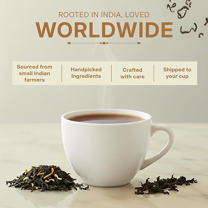 Tealeaf & Co. Classic Assam CTC Chai - 100% Pure Loose Leaf Black Tea - Low Caffeine Premium Tea - Upto 50 Servings (3.52oz/100gm)