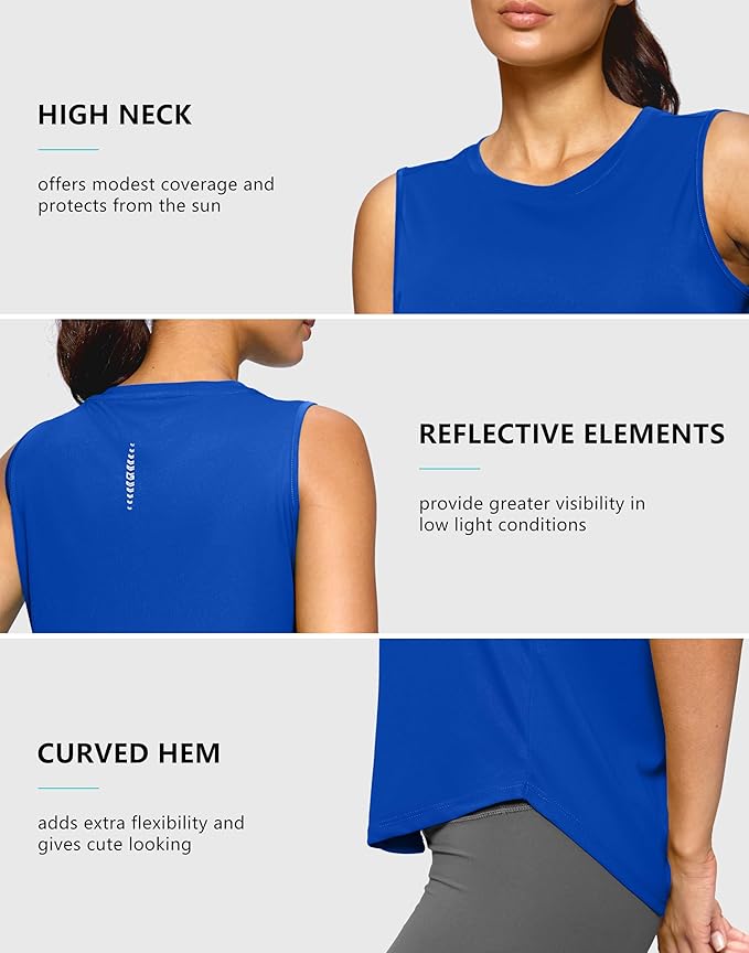 G Gradual Women's Workout Tank Tops Lightweight Sleeveless High Neck Athletic Shirts for Running Gym Tennis Pickleball
