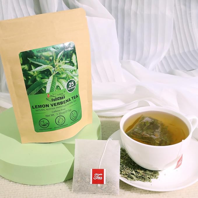 FullChea - Lemon Verbena Tea, 1.5g X 25 Count - Premium Lemon Tea For Digestion Support & Relaxation - Non-GMO - Caffeine-free - Natural Cut & Sifted Cedron Herb