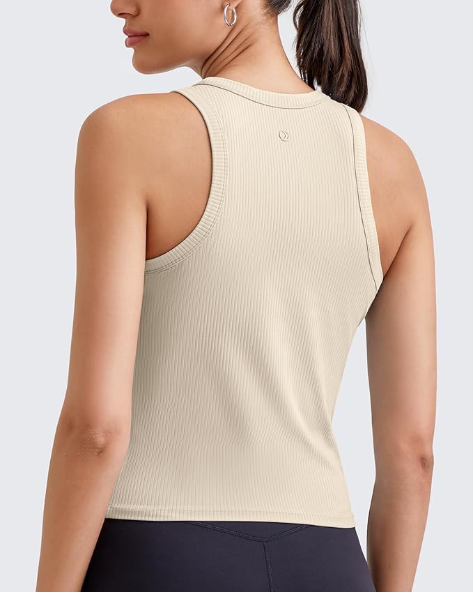 G4Free Workout Tank Tops for Women Slim Fitted Racerback Ribbed Athletic Gym Yoga Tanks Summer Casual