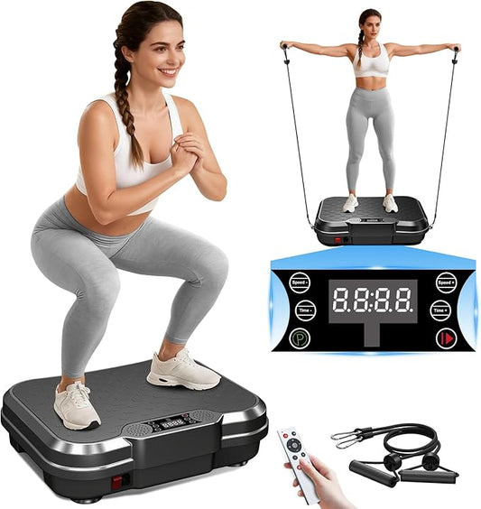 AoraPulse Vibration Plate Exercise Machine, Vibration Plate for Lymphatic Drainage Weight Loss, 330 Lbs Capacity Full Body Workout Vibrate Fitness Platform for Home Women Men
