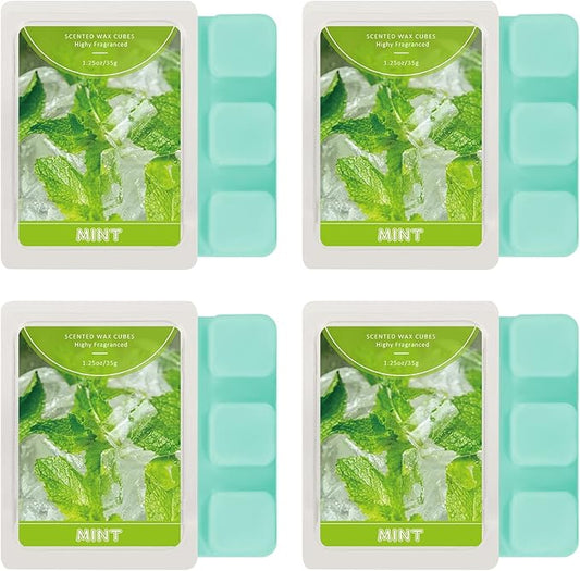 SCENTORINI Wax Melts, Mint Fragrance Wax Cubes, 4-Pack, Long-Lasting Scented Wax Melts, for Candle Making and Home Fragrance