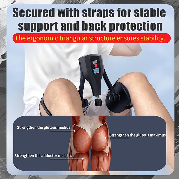 Thigh Trainer 0-132 lbs Adjustable Resistance Pelvic Floor Muscle Kegel Exerciser, Thigh Exerciser & Booty Trainer for Women & Men, Pelvic Floor Exercise Workout Machine