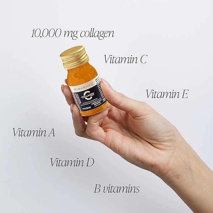 PRIMABIOTIC Liquid Collagen Sport- High Collagen Content [10,000 Mg] Per Serving - Hydrolyzed Collagen Drink and 12 Vitamins Orthosilicic Acid | Helps Bone Health, Hair, Nails | (30 Bottles x 30 ML)