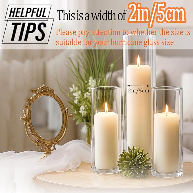 18 Pcs Ivory Pillar Candles Bulk Set，2x3 2x6 2x8 Inch - 12 Each Size，Hurricane Candles，Dripless Unscented Smokeless，Gives You a Better Atmosphere When Organizing Wedding or Event Party.