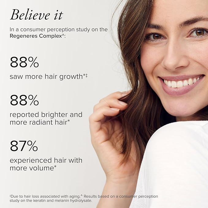 Hair Regeneres Advanced - Reduces Hair Shedding & Breakage - Promote Scalp Health - Stress-Related Hair Loss – Ashwagandha and Marine Collagen, 90 Ct