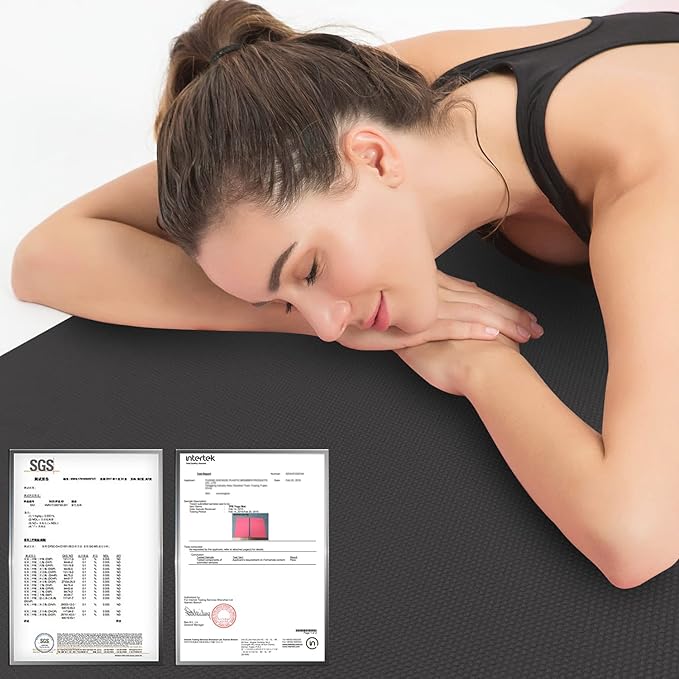 Hatha Yoga Thick TPE Yoga Mat 72"x 27"x1/3 inch Non Slip Eco Friendly Exercise Mat for Yoga Pilates & Floor Workouts