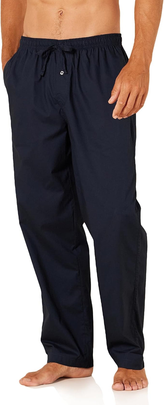 Amazon Essentials Mens Straight-Fit Woven Pajama Pant with Pockets