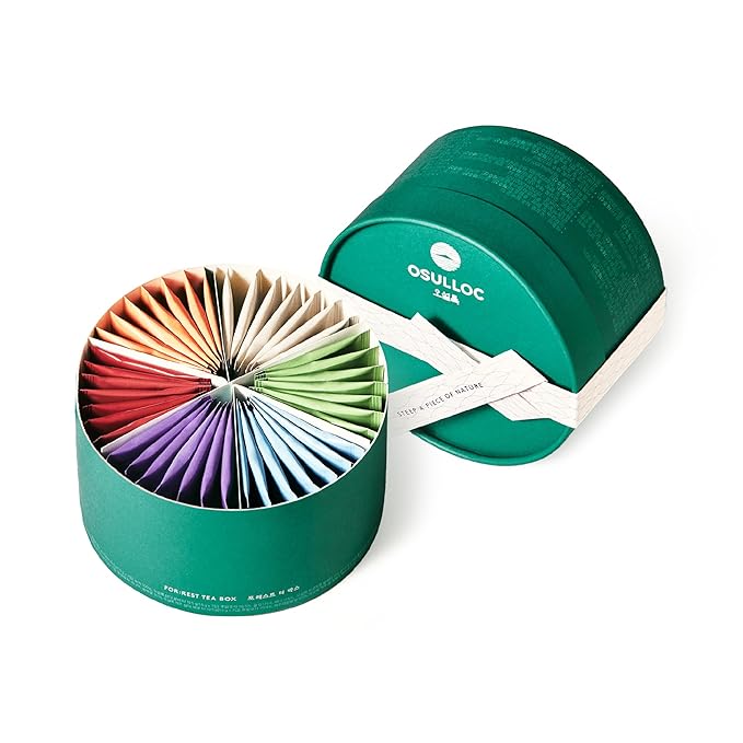 OSULLOC For:rest Tea Box (36 Count, 6 Types x 6ea,) Exquisite & Unique Gift idea For Tea Lover, Variety Gift Box Sampler, 6 Unique Blended tea from Jeju Island