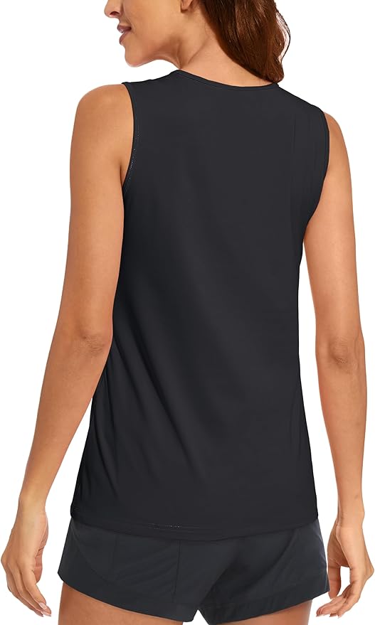 MAGCOMSEN Women's Sleeveless Workout Shirts UPF 80+ Dry Fit Running Wicking Tank Tops Athletic Gym Summer