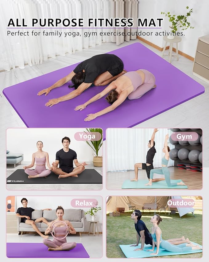 Large Yoga Mat 78"x 51" 20mm/15mm/10mm Thick Workout Mats for Home Gym, Extra Wide Workout for Women Men Gym Flooring Exercises
