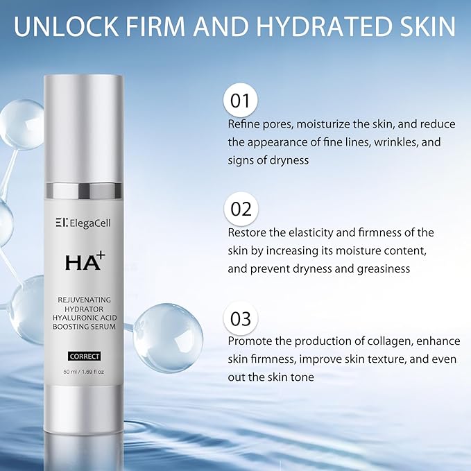 HA Rejuvenating Hydrator Hyaluronic Acid Serum for Face, Deep Hydrating Serum Made with Niacinamide and Ceramides