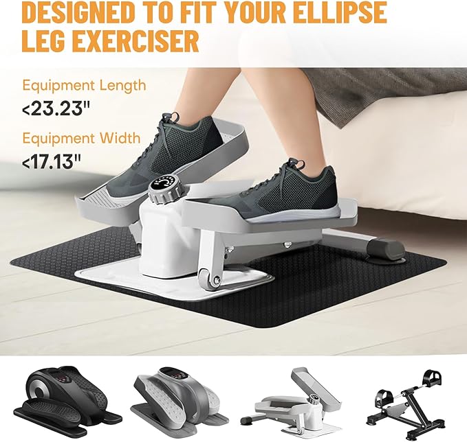 Upgrade Double-Sided Non-Slip Workout Mat for Elliptical Leg Exerciser, Exercise Mat for Under Desk Elliptical Floor Protection