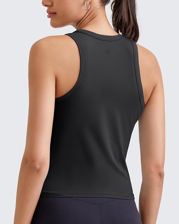 G4Free Workout Tank Tops for Women Slim Fitted Racerback Ribbed Athletic Gym Yoga Tanks Summer Casual