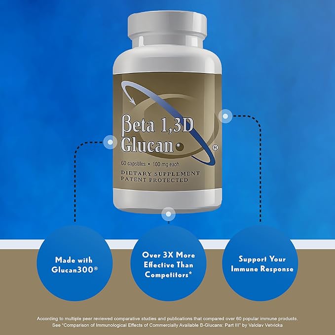 Transfer Point Immune Support Supplement Highly Purified Beta 1,3D Glucan 100 mg per Capsule (b-glucan Fiber) (Pack of 2)