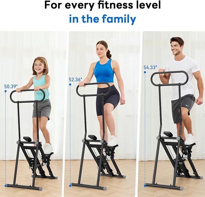 ERGOLIFE Stair Stepper with 3-Level Adjustable Resistance, 350lbs Upgrade Foldable Stairmaster Machine for Home Gym Workout, Cardio Stair Climber with Low Noise