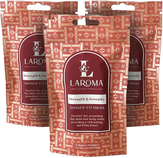 Laroma Shower Steamers, Hand-Crafted in The USA, Strength & Serenity, 6 Steamers