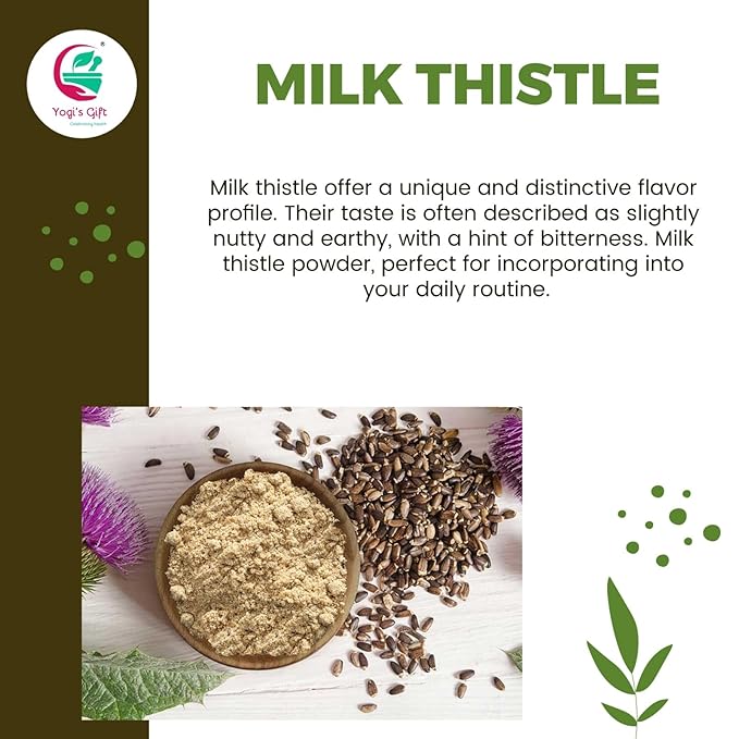 Milk Thistle Seed Powder 1 LB | Rich in Silymarin | by Yogi's Gift®
