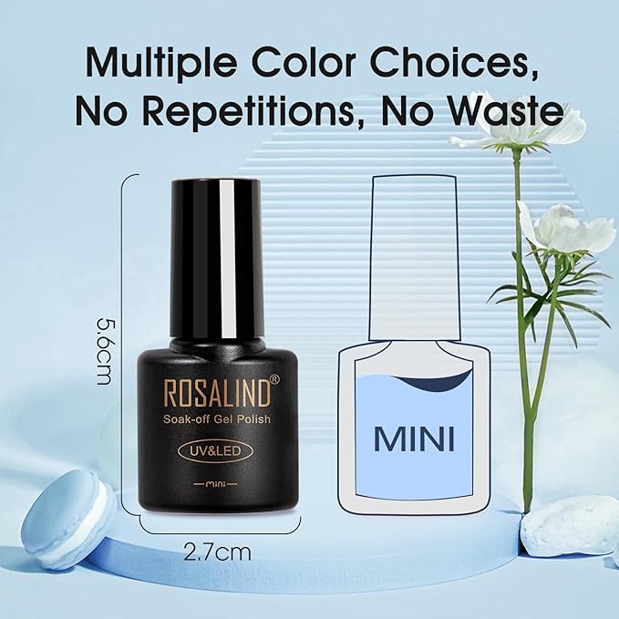 ROSALIND Blue Gel Nail Polish Set, 12 Colors Blue Shades Gel Polish Soak Off Aquarius Winter Gel Polish Set for Nail Art Gift
