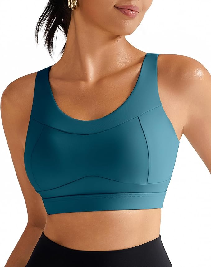 RUNNING GIRL High Impact Sports Bras for Women,Racerback Running Bra Workout Crop Tank Tops Longline Sports Bra Push up